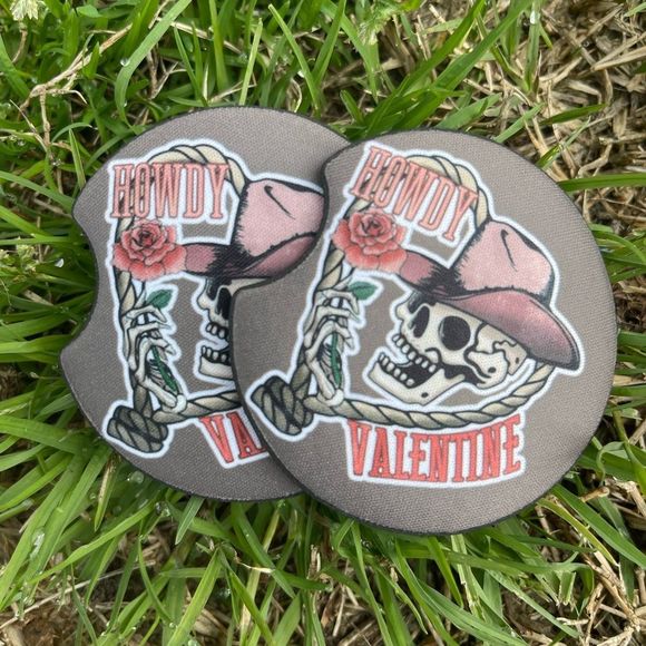 Howdy Valentine Car Coaster Set | Car Accessories | Valentine’s Day - Picture 5 of 12